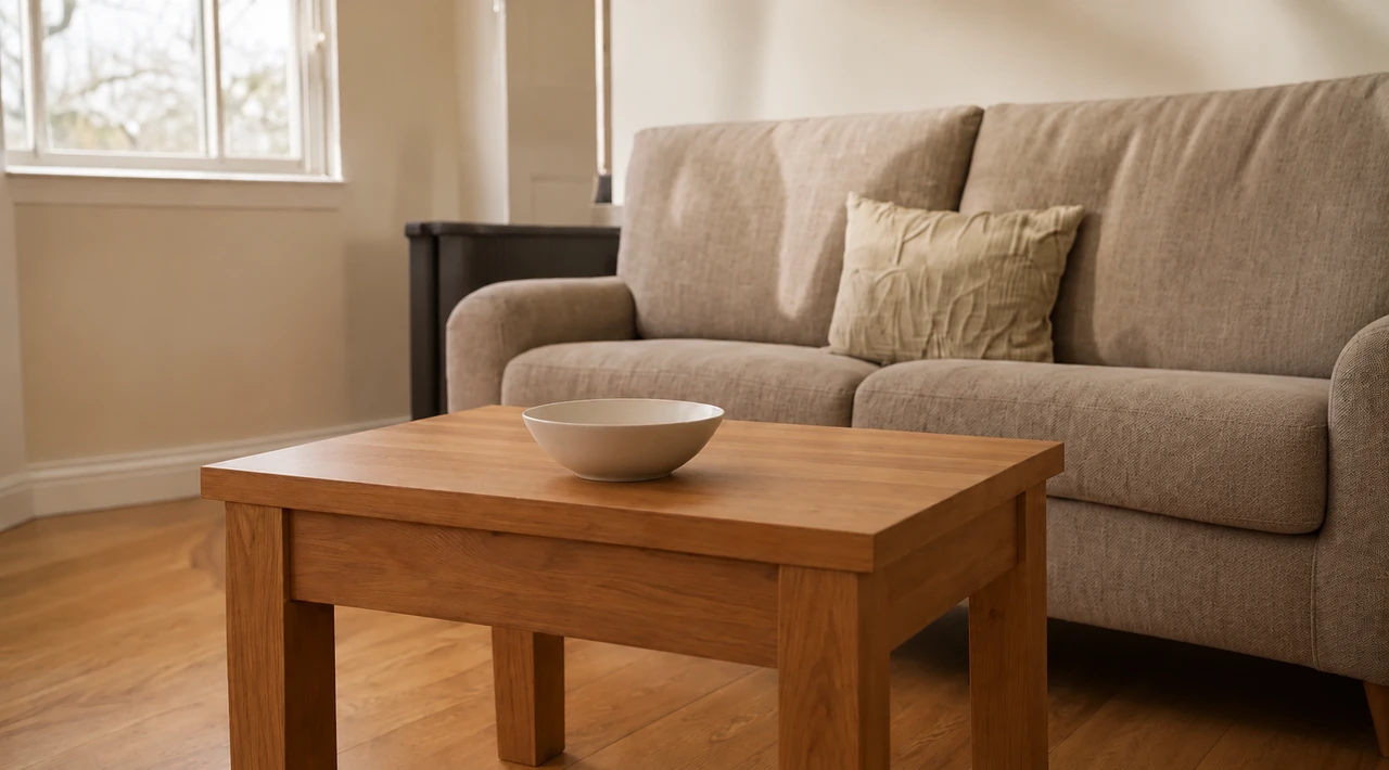Living & dining after: those loose items removed